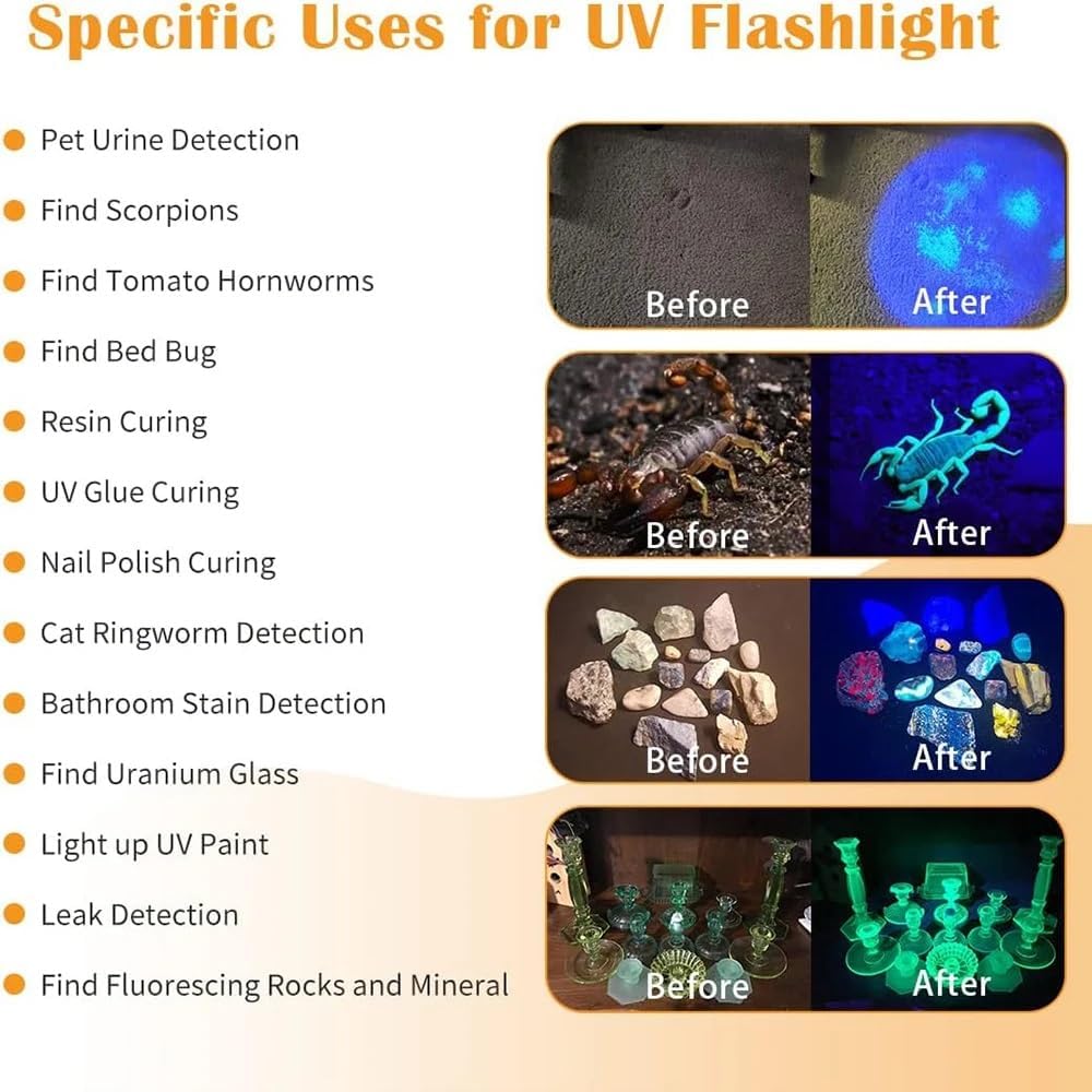 LUXNOVAQ UV light aiding blood trace and mineral detection outdoors