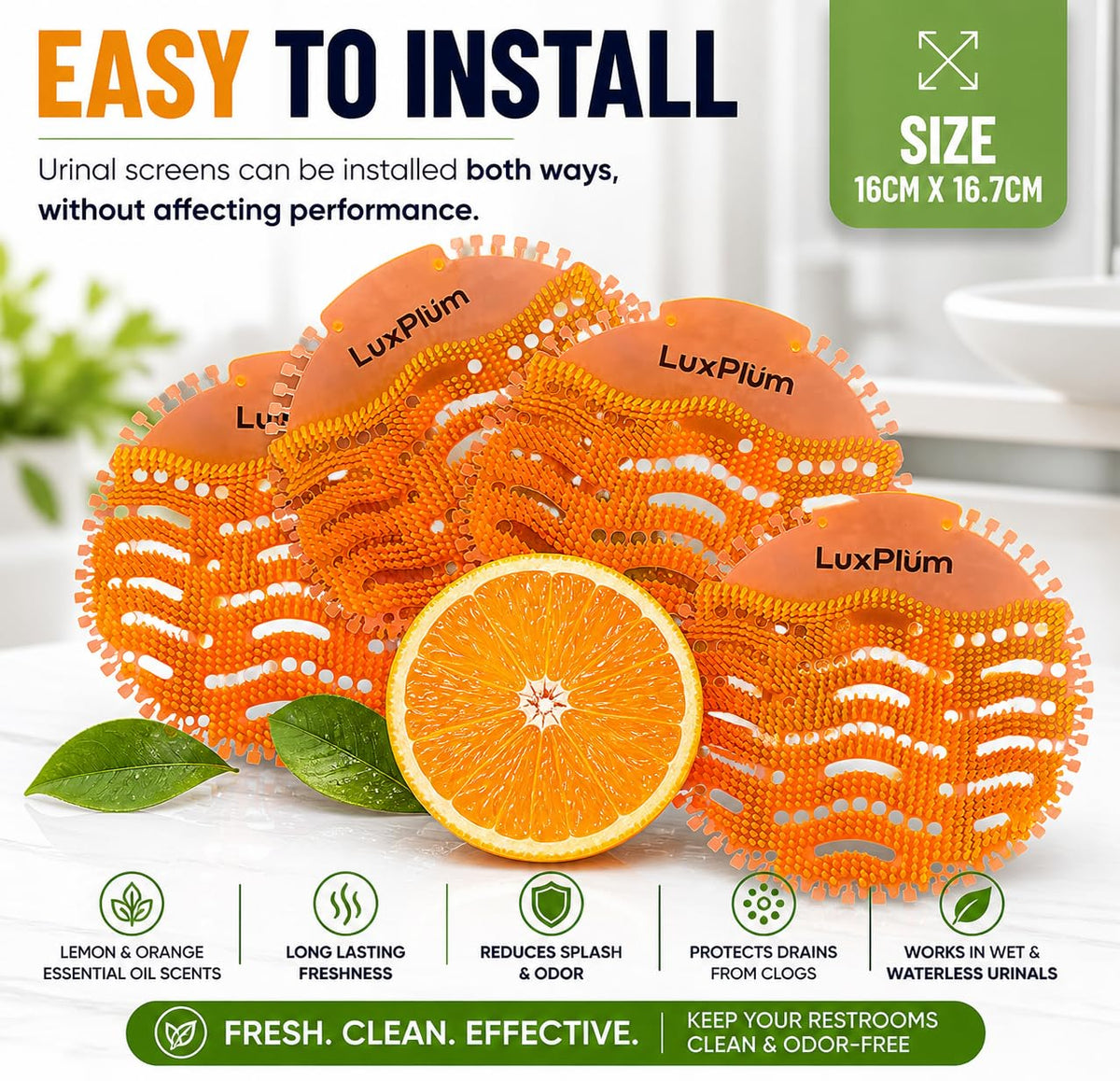 LuxPlum deodorizer screen 10 pack delivers long-lasting odor control.