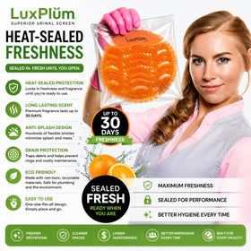 LuxPlum durable plastic urinal screen provides reliable coverage in busy restrooms.