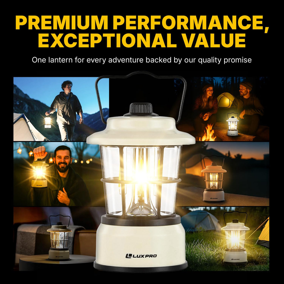 LUXPRO Retro LED Lantern versatile for home, campsite, or trailhead