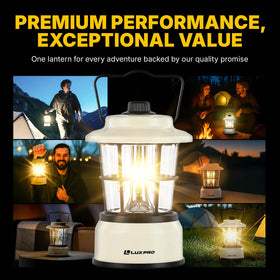 LUXPRO Retro LED Lantern versatile for home, campsite, or trailhead