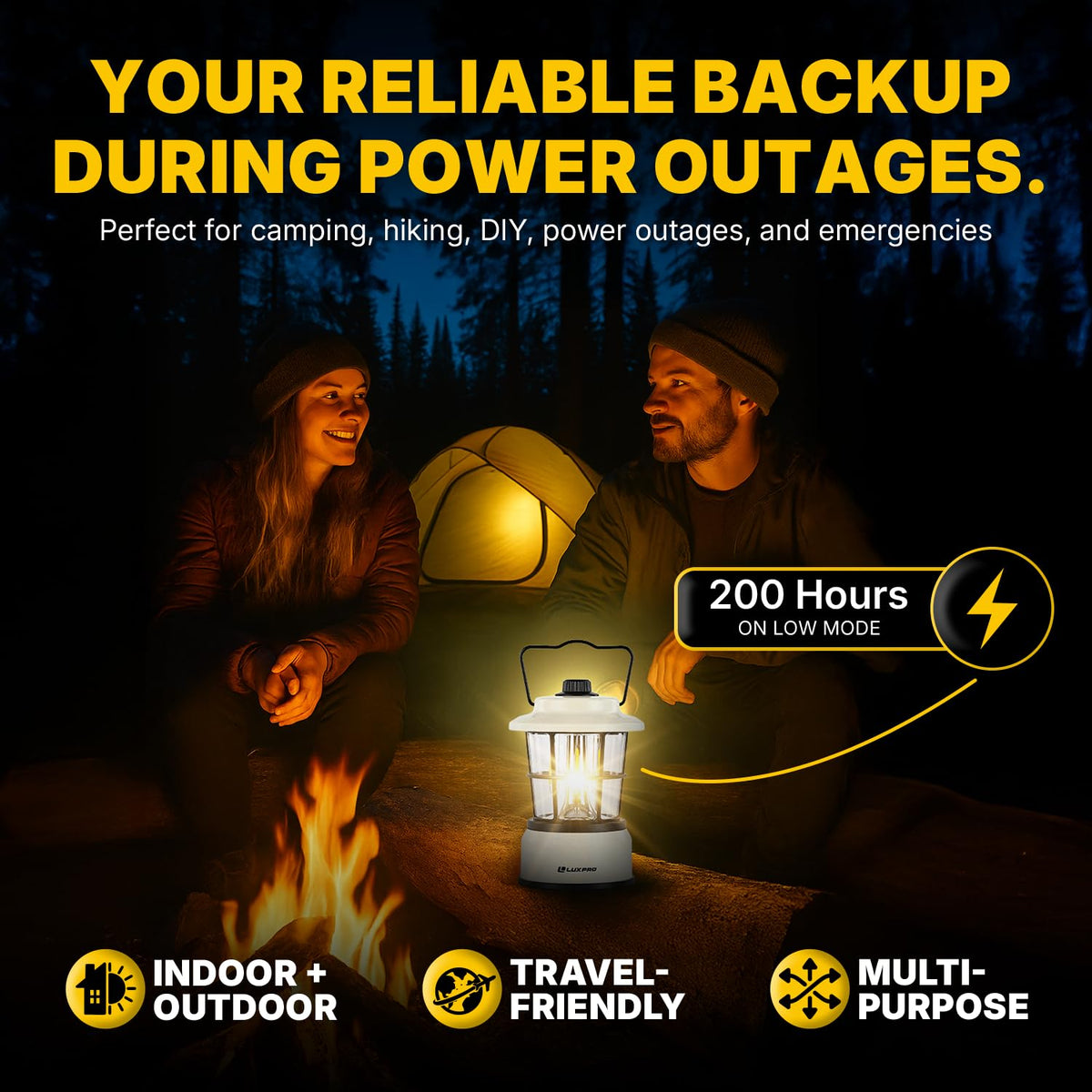 LUXPRO Retro LED Lantern water-resistant body ready for weather