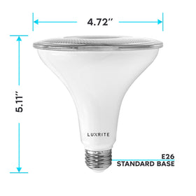Luxrite 3000K soft white outdoor lighting creates a welcoming outdoor ambience.
