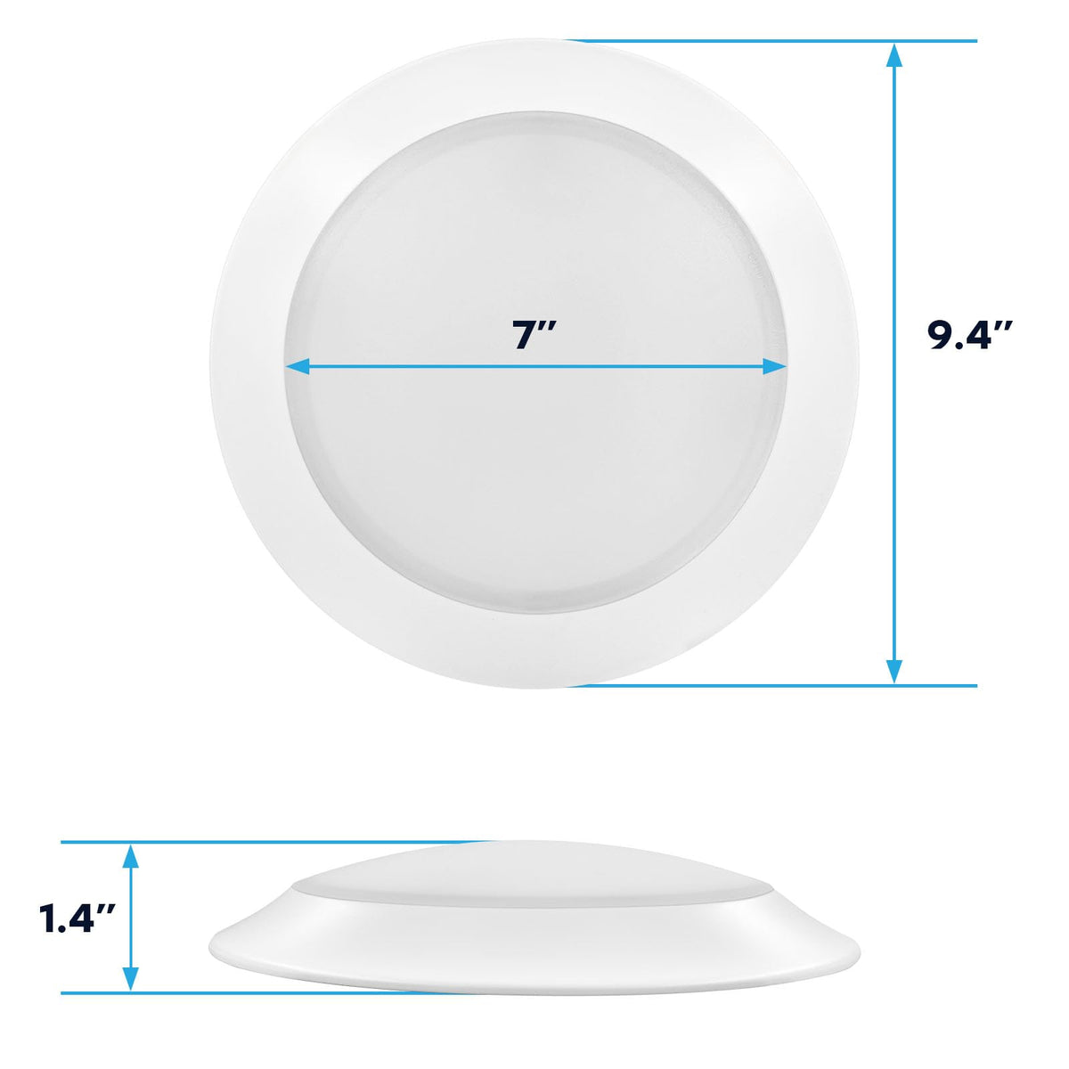 LUXRITE 8-inch disk light shows 5CCT switch for adaptable moods