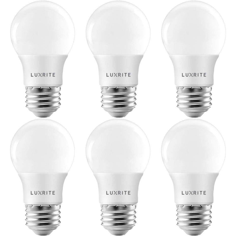 LUXRITE A15 LED bulb soft white 3000K for cozy indoor lighting.