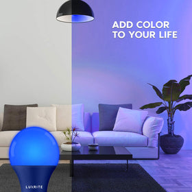 LUXRITE A19 blue bulb 60W equivalent using only 8W