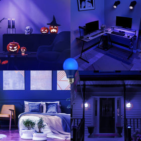 LUXRITE A19 non-dimmable blue bulb for steady color