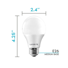 LuxRite A19 bulb with 25,000 hours lifespan reduces replacements