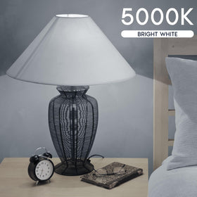 LUXRITE A19 LED bulb delivers 60W equivalent brightness in a bedroom