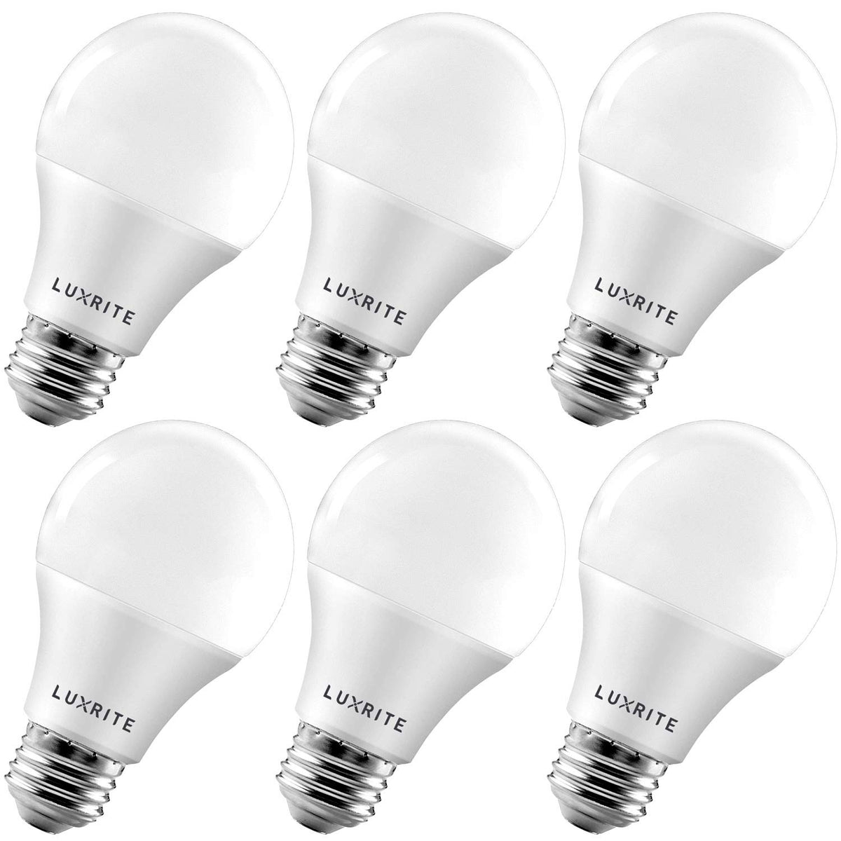 LUXRITE A19 LED bulb 800 lumens for bright living room lighting