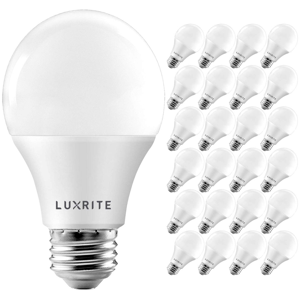 LuxRite A19 LED bulb 800 lumens for bright, versatile room lighting