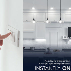 LUXRITE A19 LED bulb damp-rated for enclosed fixtures in a bathroom
