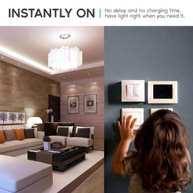 LUXRITE A19 LED bulb dimmable control for mood and task lighting.