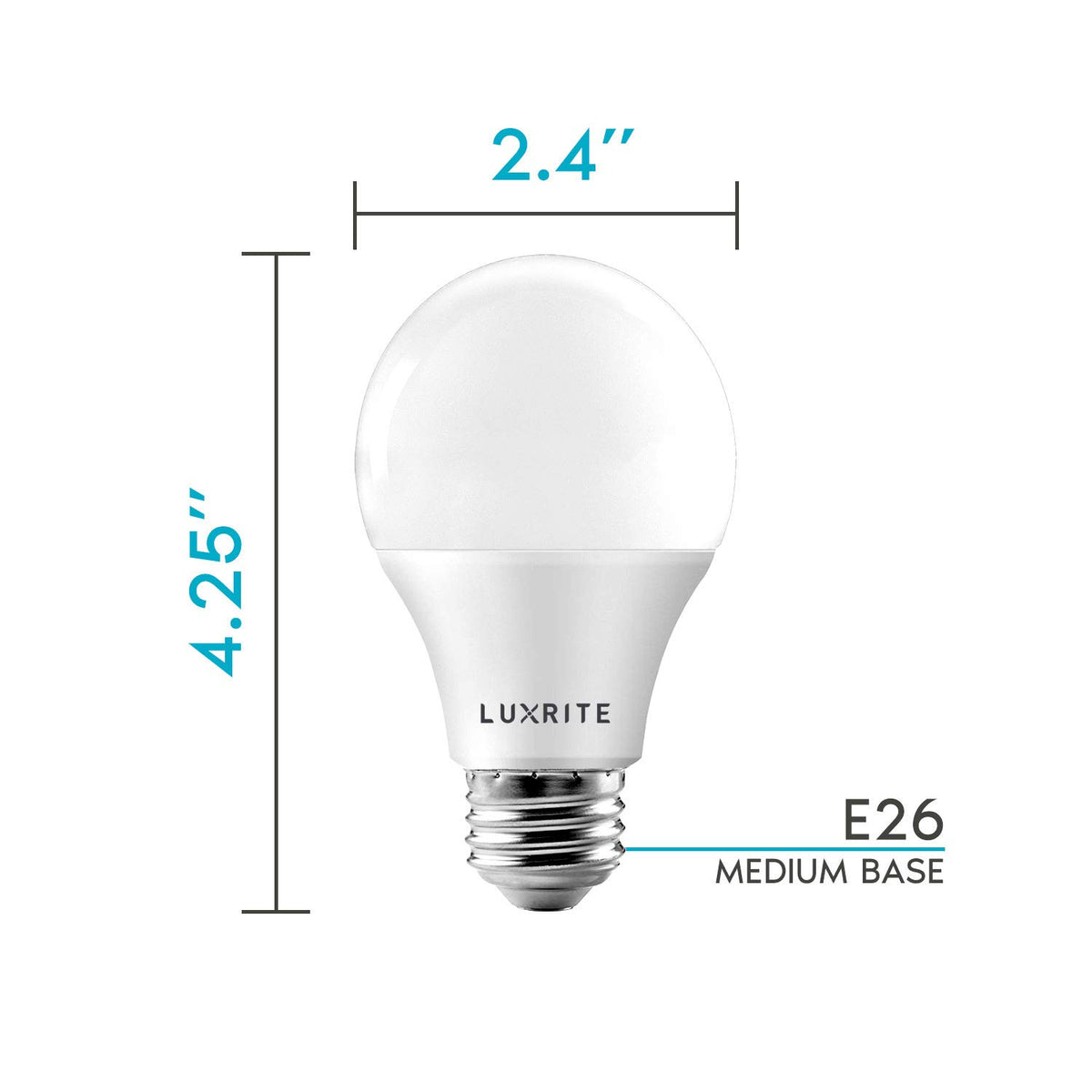 LUXRITE A19 LED bulb rated for enclosed fixtures and damp locations