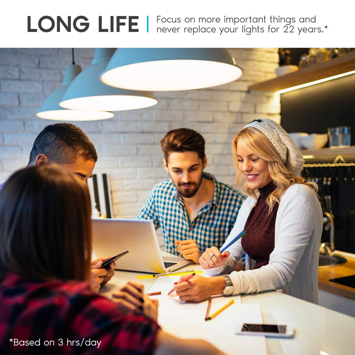LUXRITE A19 LED bulb reliable lighting with no flicker indoors and outdoors.