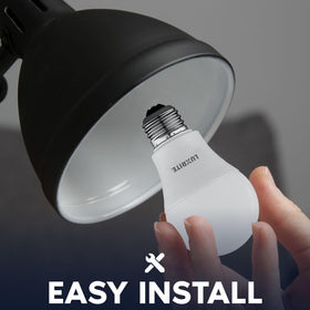 LUXRITE A19 LED bulb E26 base enclosed fixture rated