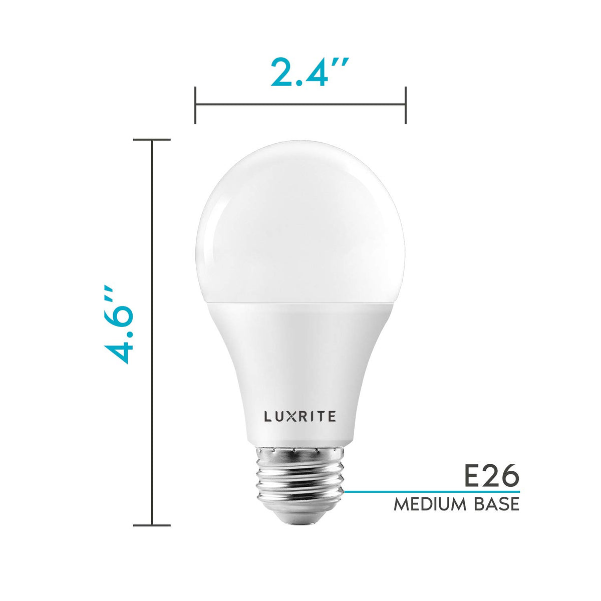 Luxrite A19 LED bulb saves energy by up to 85 percent vs incandescent.