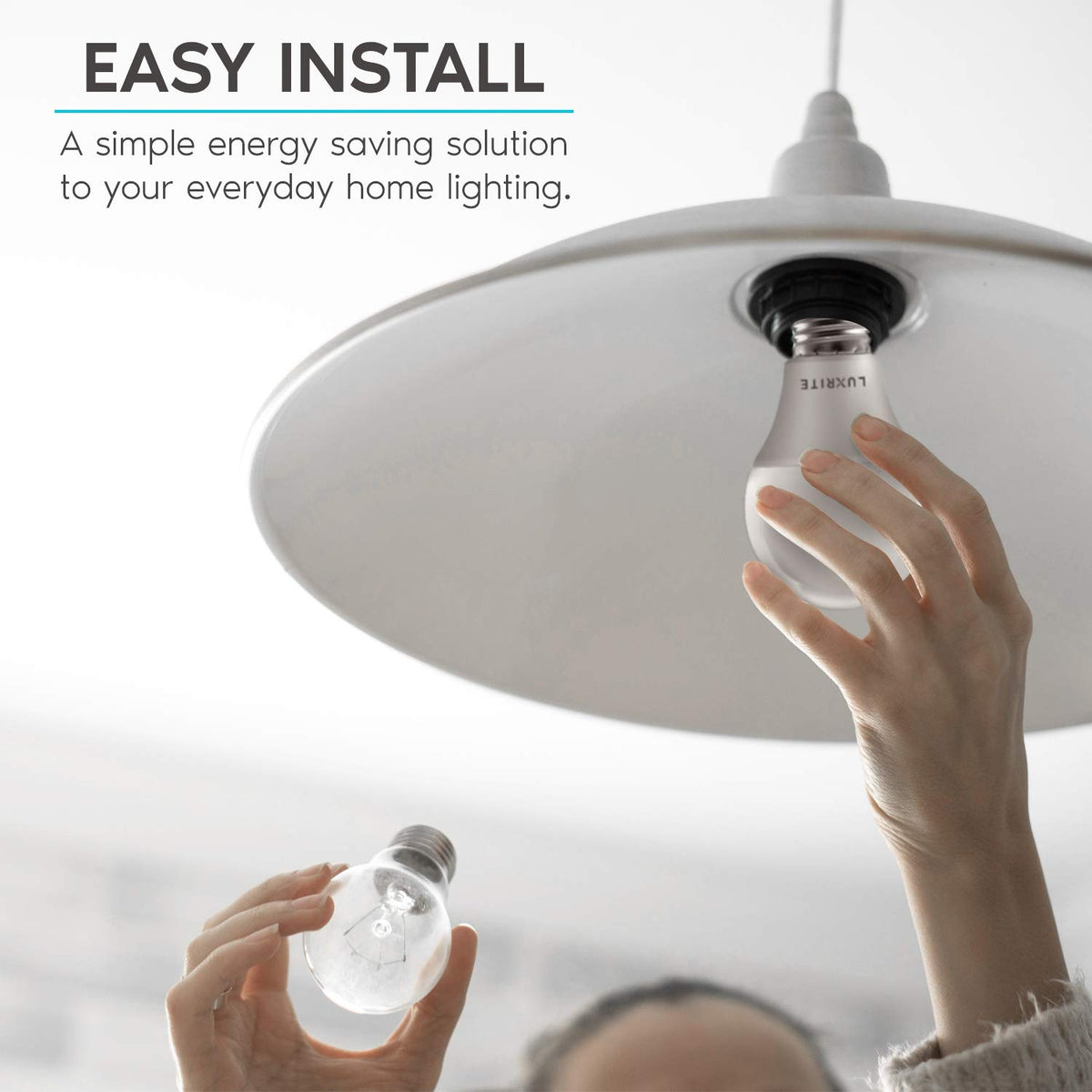 LUXRITE A19 LED bulb saves energy with 11W usage and strong output.