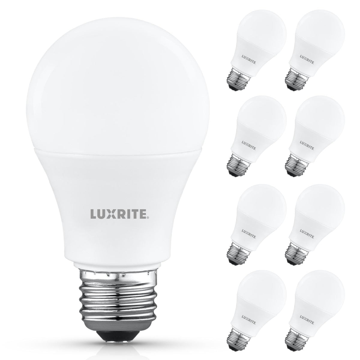 LUXRITE A19 LED bulb natural white 3500K, 800 lm, ideal for cozy living spaces