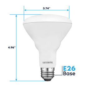 LUXRITE BR30 LED bulbs 65W-equivalent, 650 lumens for clear indoor lighting