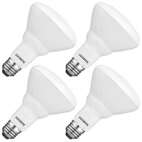 LUXRITE BR30 LED bulbs pack front view, compact energy-saving lighting for living rooms