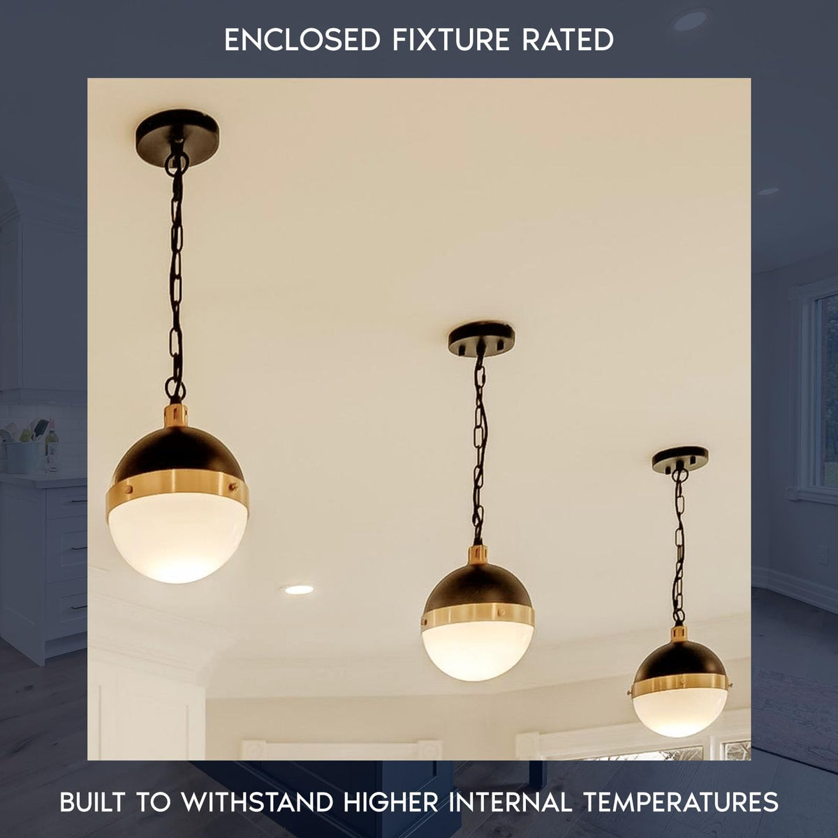 LUXRITE Edison style bulb in enclosed fixture showing safe design