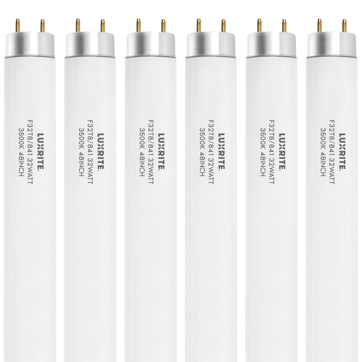 LUXRITE F32T8/835 32W bulb close-up for crisp, even illumination.