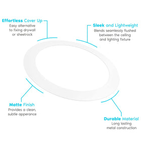 Luxrite goof ring easy install between lights and drywall for a flush look.