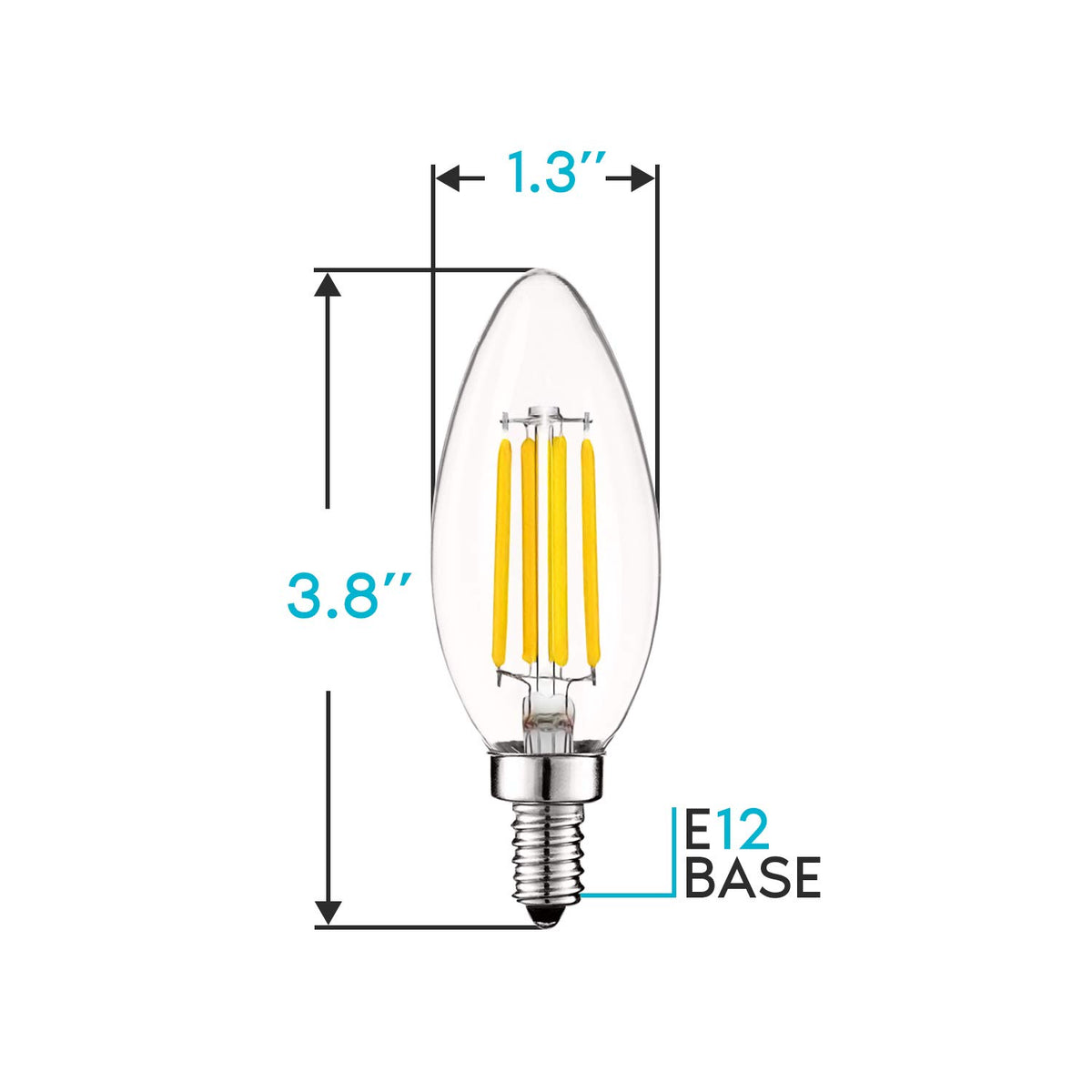 Luxrite LED Candle Bulb at 3500K natural white for cozy living spaces.