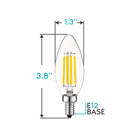 Luxrite LED Candle Bulb at 3500K natural white for cozy living spaces.