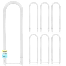Luxrite U Bend LED tube 3500K lit for natural office lighting.