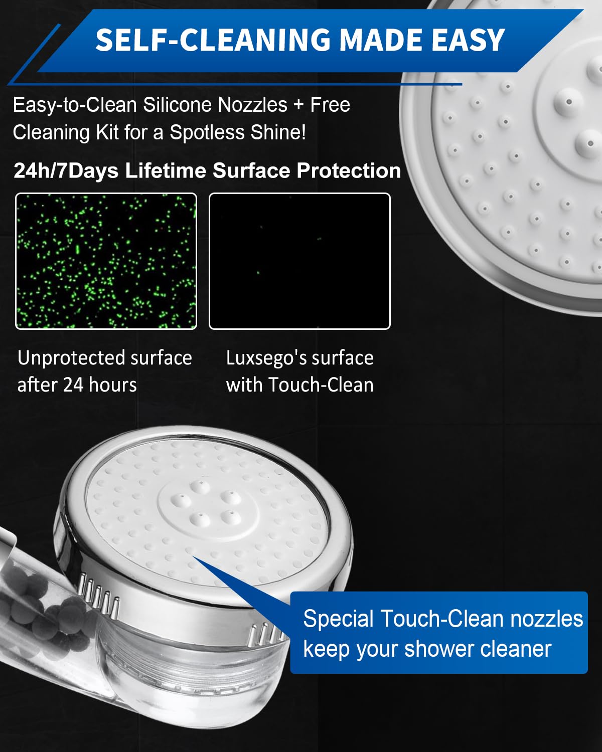 Luxsego silicone nozzles are easy to clean to prevent buildup