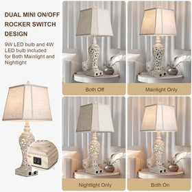 LuxSight Collection farmhouse-style lamps with linen shades for stylish decor.