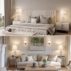 LuxSight Collection USB nightlight table lamps with convenient charging.