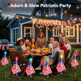 Luxspire independence day solar illumination adds festive garden flair