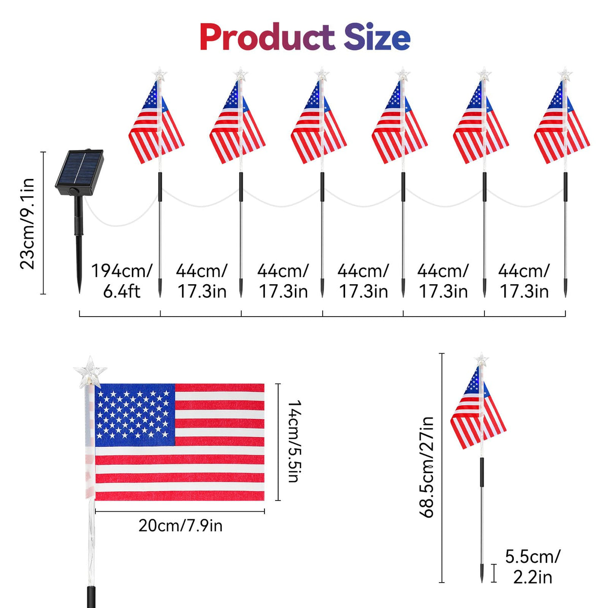 Luxspire night fade mode highlights the flag with soft, romantic illumination