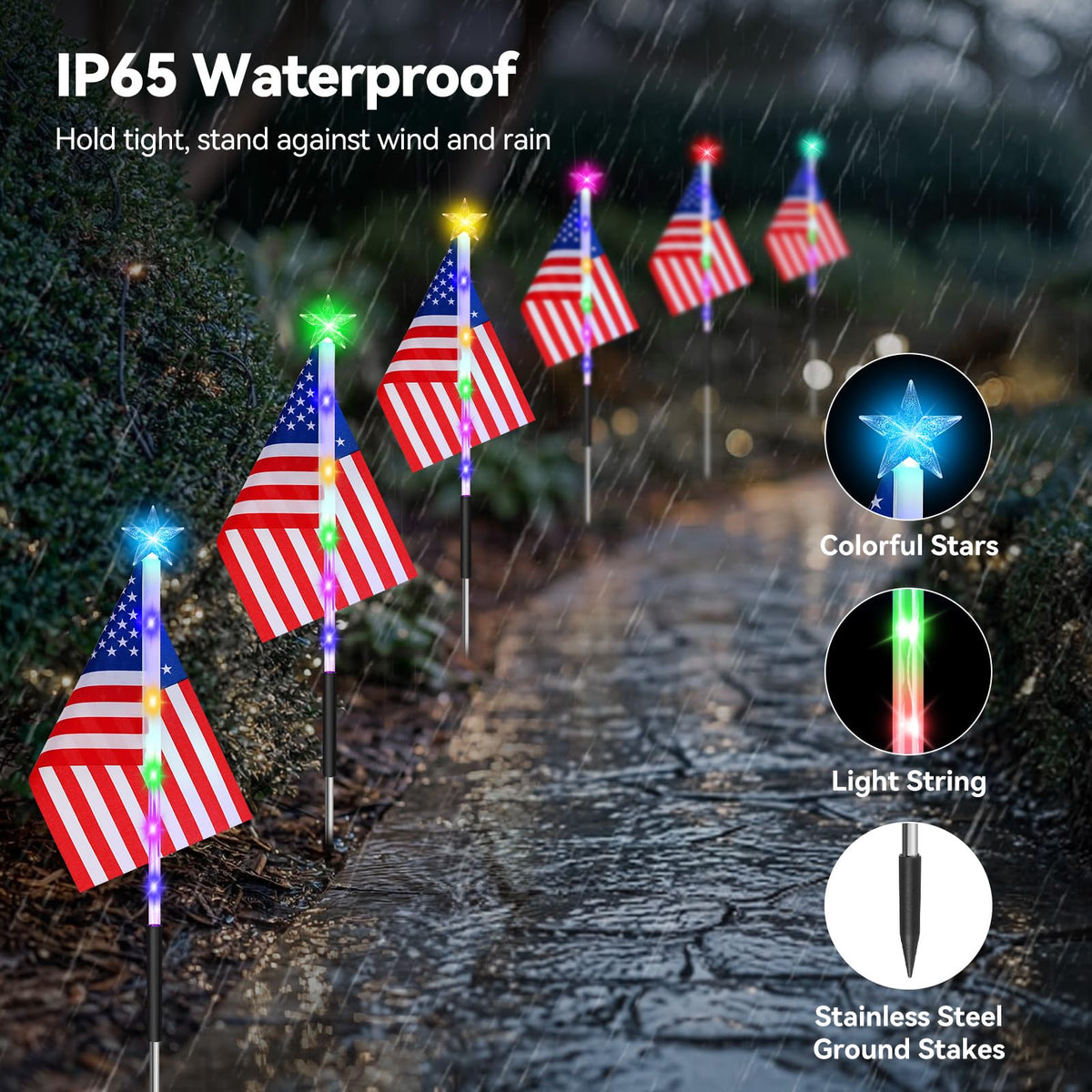 Luxspire outdoor solar pathway light for bright night walkway