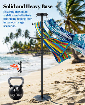 Luxspire towel rack keeps towels off the ground for clean drying.