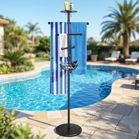 Luxspire pool towel rack outdoor six bars for fast drying and ventilation.
