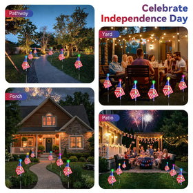 Luxspire star-top solar light glows atop a garden stake