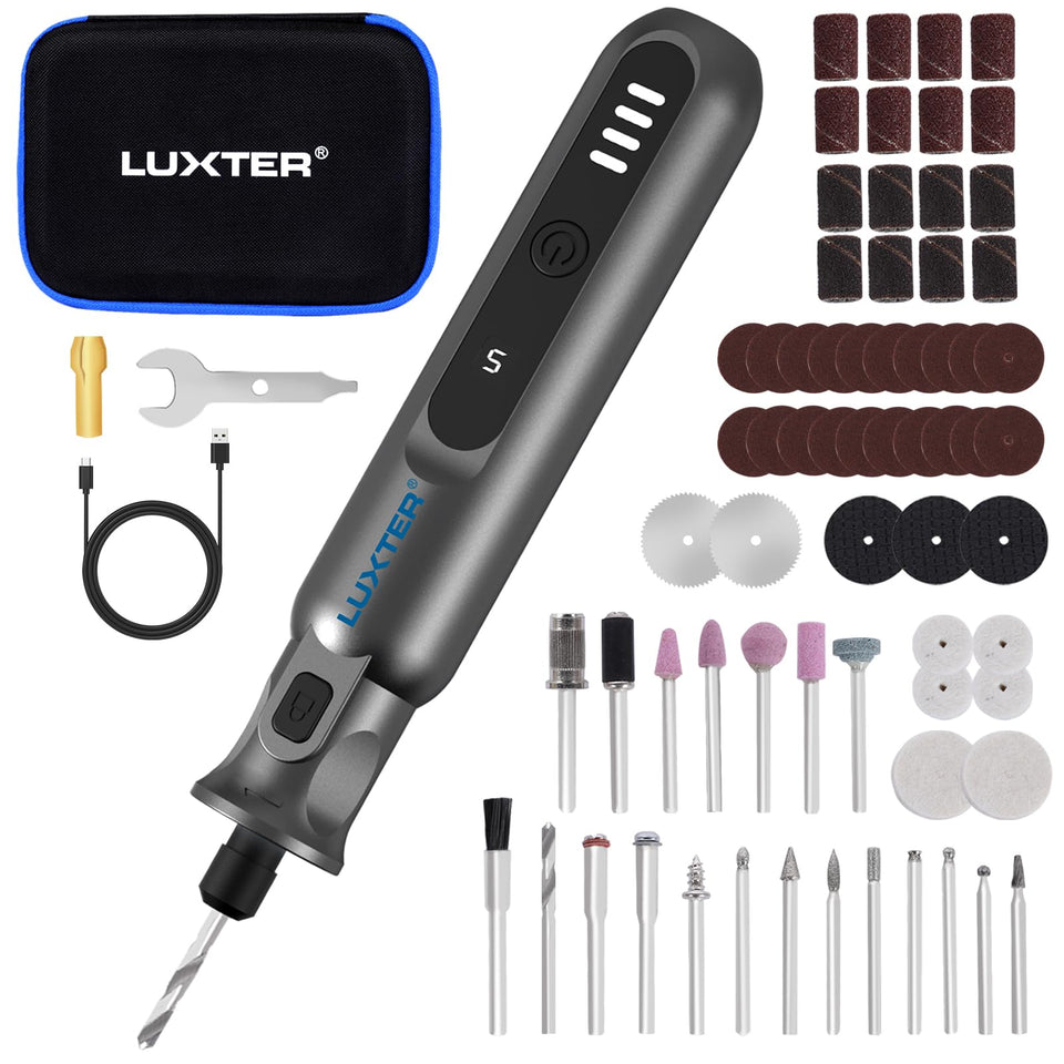 Luxter cordless rotary tool body shows compact design for precise handling.