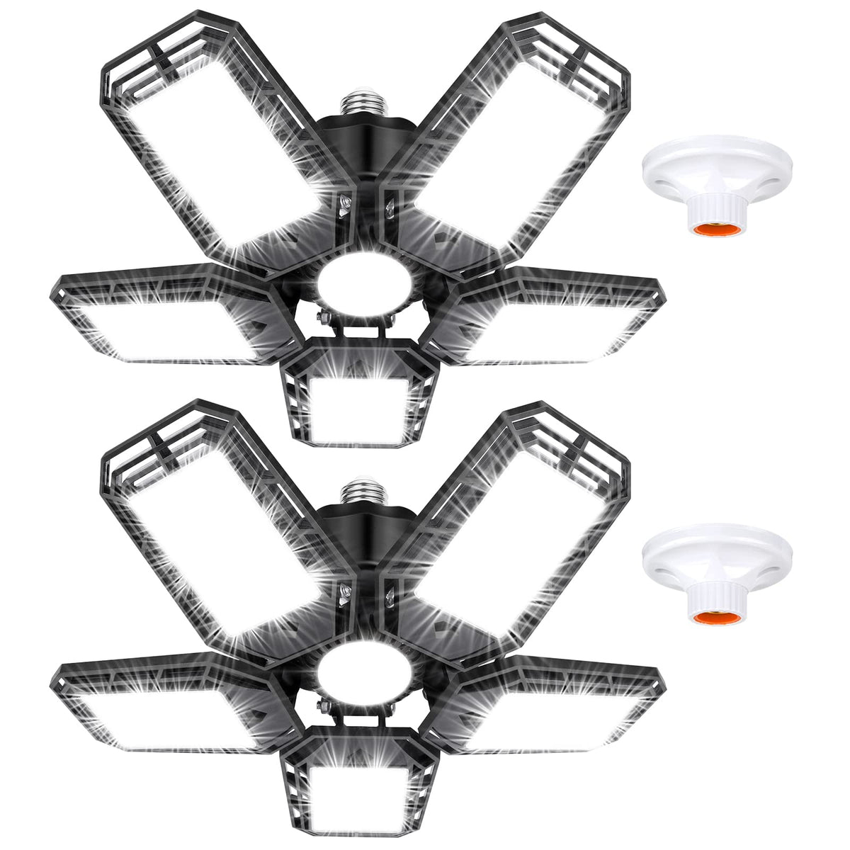 Luyata LED garage light with six-panel design for wide coverage