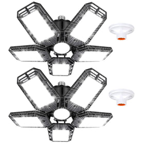 Luyata LED garage light with six-panel design for wide coverage
