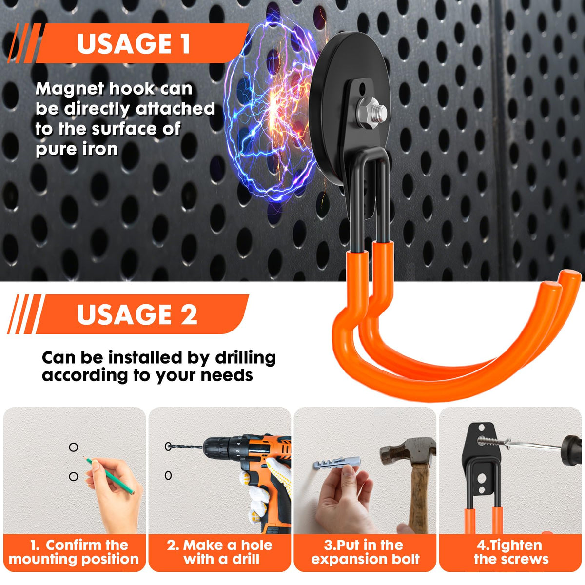 Lvoess durable rust-resistant carbon steel construction for garage use