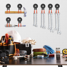 Lvoess garage shelf showcasing optimized storage with magnetic hooks.