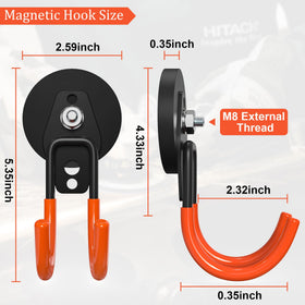 Lvoess orange base magnet hook close-up demonstrates durable base for heavy tools.