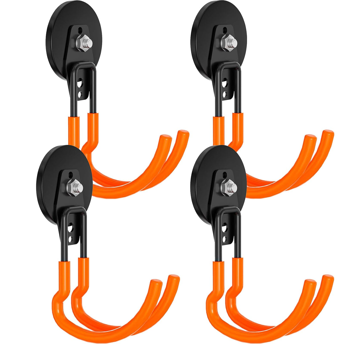 Lvoess heavy-duty magnetic hook front view on metal surface showing secure grip and organization