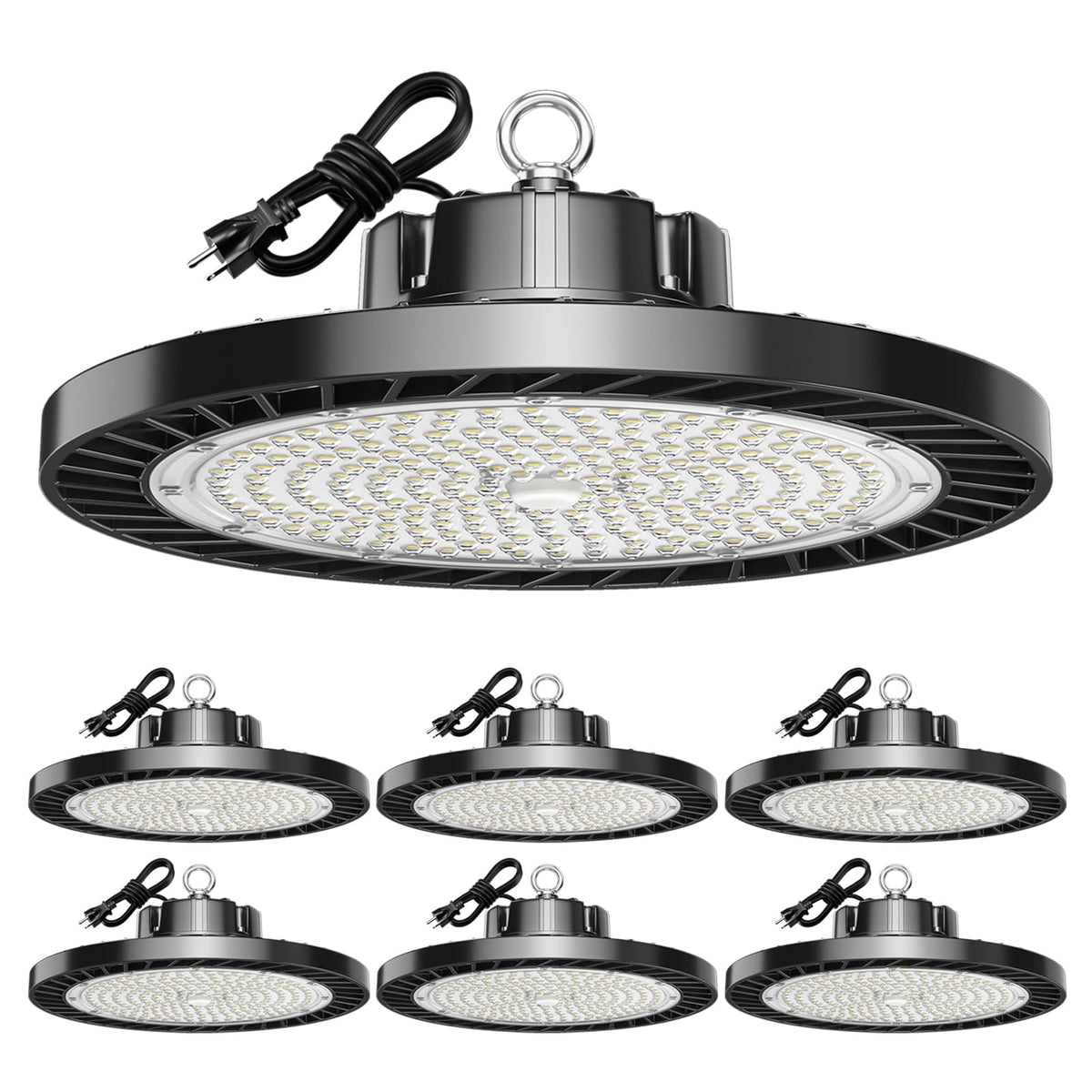 lvsdak UFO high bay 200W close-up showing plug for easy installation