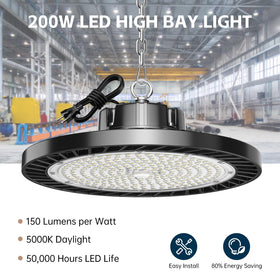 lvsdak 30000lm LED array in warehouse highlighting daylight 5000K