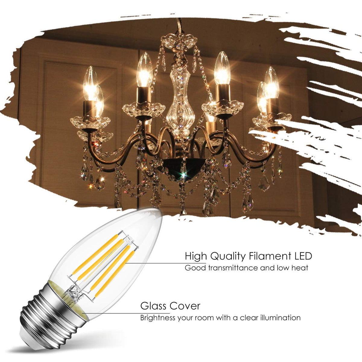 LVWIT B11 bulb offers 60W-equivalent brightness for classic fixtures.